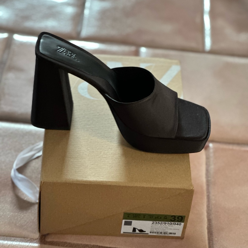 Zara Heeled Platform Mules